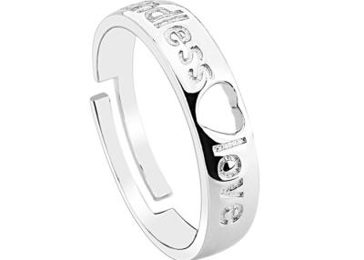 China Endless Love Sterling Silver Couple Wedding Rings Set With Heart Shaped Zircon for sale