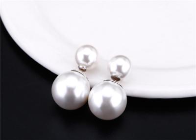 China Fashion Double Sided Pearl Earrings Handmade Silver Jewellery For Bridesmaid Gift for sale