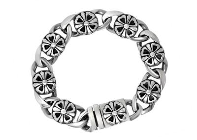 China Clover Stainless Steel Bangle Bracelets , Enameled Stainless Steel Magnetic Bracelets for sale