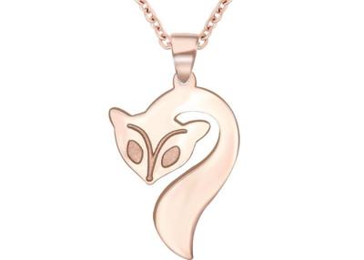 China Personalized Rose Gold Elegant Fox Pendant Necklace 316L Stainless Steel  Jewelry for sale