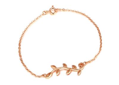 China Professional Made Infinity Olive Leaf Vine Bracelet With Rose Gold Plating for sale