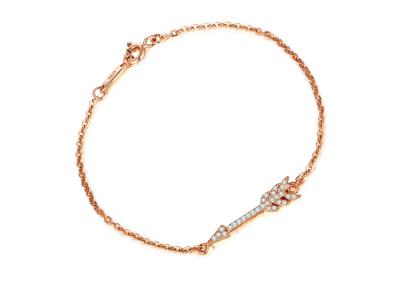 China Lucky Sterling Silver Arrow Bracelet Rose Gold Plating For Anniversary Gift for sale