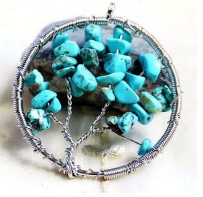 China Blue Gemstone Beaded Jewelry Tree Of Life Birthstone Pendant For Jewellery Beading Kit for sale