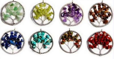 China Personalized Gemstone Beaded Jewelry , Cool Tree Of Life Gemstone Pendant for sale