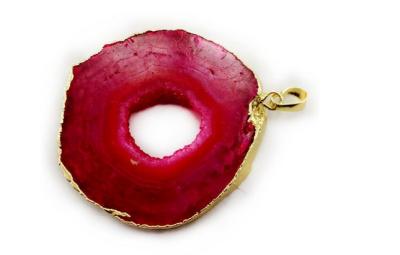 China Large Red Druzy Agate Stone , Good Luck Gemstone Pendants For Druzy Stone Jewelry for sale