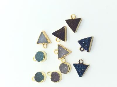 China Triangle / Round Shaped Druzy Stud Earring for sale