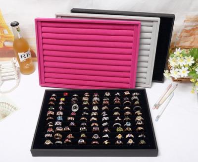 China Velvet Custom Jewelry Packaging , 11 Rolls Ring / Earring Display Stands Holder Tray for sale