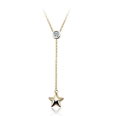 China Unique Clear Sterling Silver Star Pendant Necklace For Anniversary Love Gift for sale