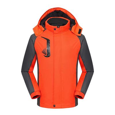 China Anti-UV Three-in-one Thick Velvet Jacket Winter Warm Waterproof Outdoor Group Workwear Ski Suit Print Logo for sale