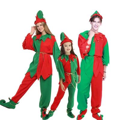 China Unisex Christmas Elf Costume Parent-child Family Costume Set for sale