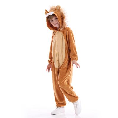 China Breathable Children's Halloween Costumes Kindergarten Cartoon Overalls Animal Lion Lion Dress Up Clothes for sale