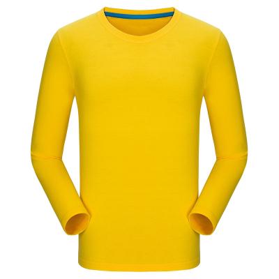 China Anti-wrinkle Long Sleeve Round Neck Combed Cotton T-shirt Casual Party Activity Clothes Work Clothes Custom for sale