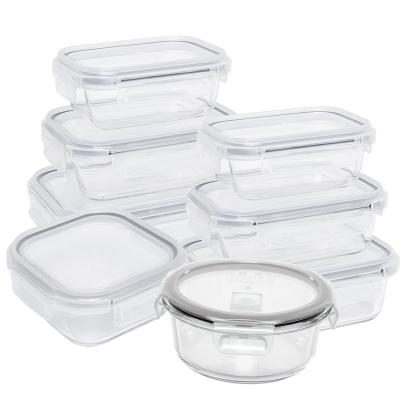 China Sustainable Borosilicate Glass Food Storage Container Meal Prep Containers Sustainable BPA Free Glass Containers for sale