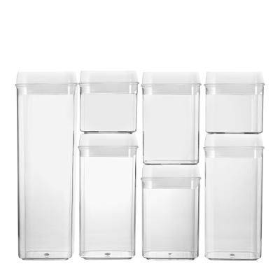 China Amazon Success Sustainable Cereal Dispenser Container Set Clear Plastic Cereal Container Jar Food Dry Food for sale