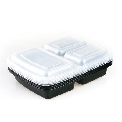 China 5pk 3 Compartment Bento Box Lunch Box With Lid China Custom Microwavable BPA Free Food Containers for sale