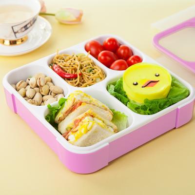 China Keeping 5 Compartment Kids Freshness PP Eco Friendly Bento Lunch Box For Adults And Kids , Durable On-the-Go Kids BPA Free Meal Bento Box for sale