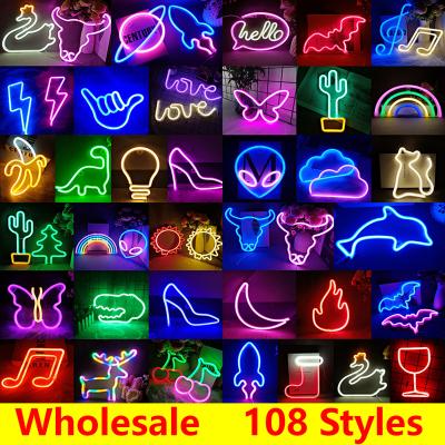 China ABS LED Neon Night Lights Wall Hanging Neon Signs For Kids Room Home Bedroom Party Bar Wedding Decoration Christmas Gift Neon Lamp for sale