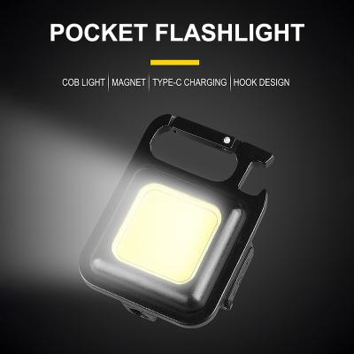 China Portable Flashlight Mini LED Pocket Flashlight USB Keychains Rechargeable ABS Work Light For Outdoor Camping Small Lights Torch for sale