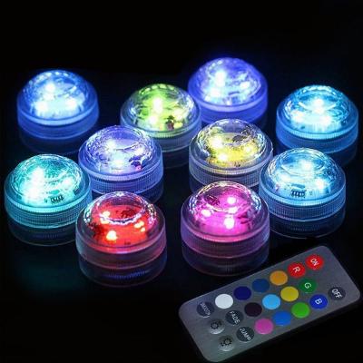 China Underwater Light Waterproof Battery Operated Multi Color LED Submersible Underwater Light IP68 For Aquarium Pond Pool Wedding Party for sale