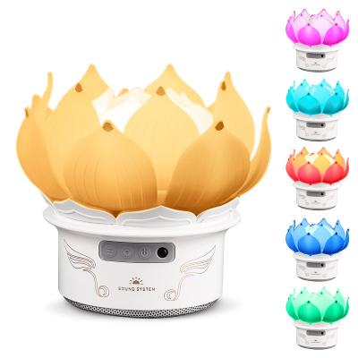 China Hot Sale Remote Control Lotus Light Led Ambient Lights Christmas Birthday Gift Colorful Rechargeable LED Night Lights Dynamic Lamp With Speaker for sale