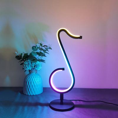 China Modern Remote Control Christmas Party Table Atmosphere Symphony RGB Light RGB Musical Note Tiktok Rhythm Voice Activated Night Light Lamp Remote Control for sale