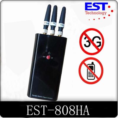 China WIFI Portable Cell Phone Jammer / Mobile Signal Blocker With 3 Antennas for sale