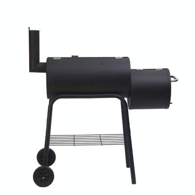 China New Multifunctional Adjustable Height BBQ Grill Charcoal Double Barrel Smoker Camping Table Grill BBQ Stove For Outdoor Cooking for sale