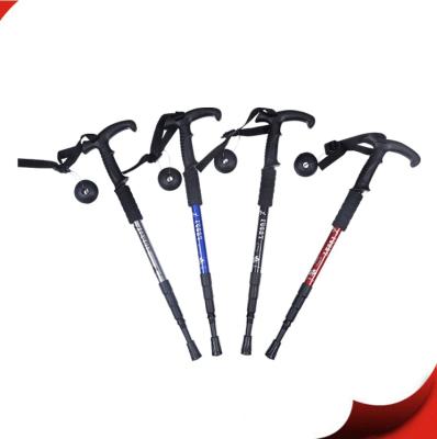 China EVA Aluminum Alloy 3 Sections Lightweight Hiking Poles Climbing Adjustable Pole Trekking Trail Walking Pole for sale