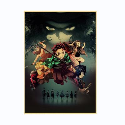 China Eco-Friend Wall Art Decoration Retro Kraft Paper Custom Printing Home One Piece Wanted Manga Anime Poster for sale