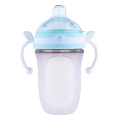 China BPA Free Silicone Baby Bottle 160ml/240ml Hot Selling Baby Bottle Silicone Milk Bottle for sale