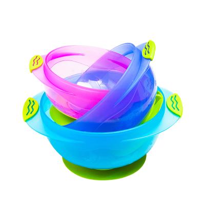 China Bpa Free Hot Sale Amazon PP Baby Rolls Suction Feeder Food Feeding Set Bowl 3 In 1 Baby Bowl Set for sale