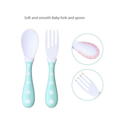 China Wholesale BPA Free Factory Baby Spoon Fork PP Baby Spoon And Fork Set For Training for sale