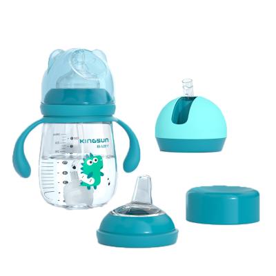 China BPA Free 240ml Baby Training Cup Single Design 300ml Multiple Baby Sippy Cup 4 In 1 Spout Feeder Baby Water Bottles for sale