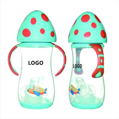 China 2021 OEM/ODM BPA Free Large Capacity Baby Bottle In Cartoon Shape 300ml/450ml PP Baby Bottle Food Grade BPA Free for sale