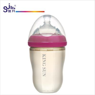 China Silicone Baby Bottle BPA Free Silica Gel Ultra Wide Neck Natural Baby Care Milk Bottle 240ml Soft Feeding Bottles for sale