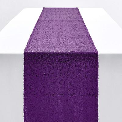 China 2021 Jacquard Custom Handmade Promotional High Density 3mm Sequin Oblong Table Runner For Wedding Christmas Decoration for sale