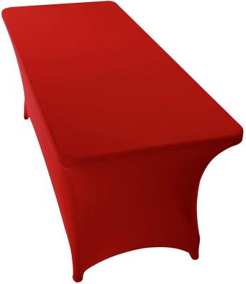 China Waterproof Wholesale Spandex Fitted Stretch Table Cover for 6ft or 4ft or 8ft Folding Tables, Rectangular Cocktail Tablecloth for sale