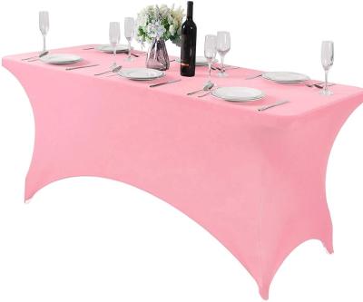 China Waterproof Spandex Table Cover for 6Ft or 4ft or 8ft Universal Fitted Table Stretch Table Cloth for Party, Banquet, Wedding and Events for sale