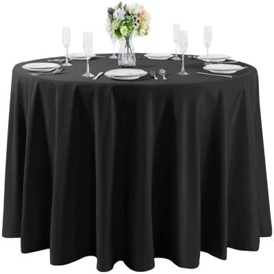 China 108 Inch Polyester Waterproof Round Washable Table Cloth Decorative Table Cover For Wedding Party Dining Banquet for sale