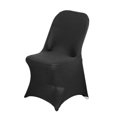 China Simple Black Spandex Folding Chair Cover For Wedding Party And Banquet for sale