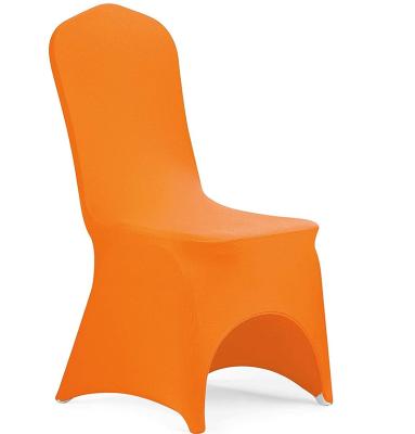 China Simple Premium Quality Spandex Folding Chair Cover Orange Stretch Fold Chair Cover For Banquet Wedding for sale