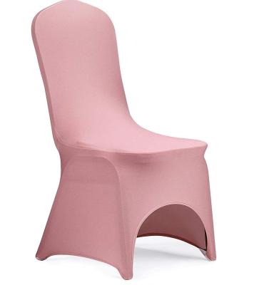 China Cheap Price Plain China Stretch Spandex Chair Cover For Wedding Party Dining Banquet Event With Open Back for sale