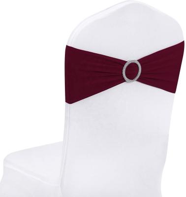 China High Quality Disposable Banquet Chair Spandex Tie With Buckle Slider For Wedding Party Decoration for sale