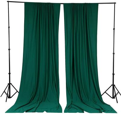 China Blackout 100% Polyester Backdrop Drapes Curtain Panels With Rod Pockets - Wedding Ceremony Party Home Window Decorations - Hunter Green for sale