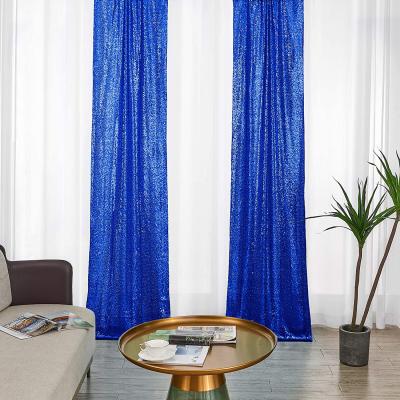 China Blackout Overhang Sequin Curtain Royal Blue Wedding Background For Popular Wedding Reception Decoration Event In Turkey for sale