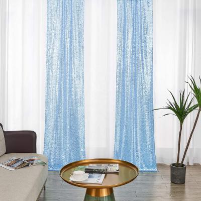 China 4x7FT Blackout Sequin Curtain Photography Backdrop Glitter Curtains Fabric Background For Christmas Wedding Party Decor for sale