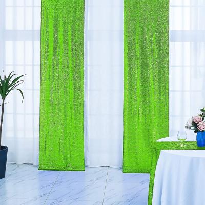 China Blackout Sequin Backdrop Curtain Panels For Apple Green Christmas Wedding Party Decor 2021 Good Quality for sale