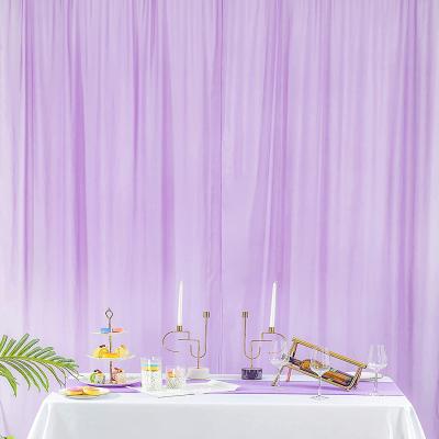 China Blackout Ready To Ship Beautiful Handmade Purple Silky Soft Woven Backdrop Curtain For Wedding Stage Decoration for sale