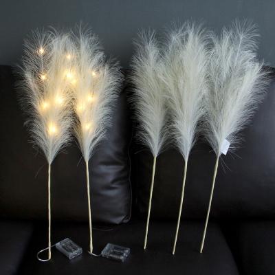 China Green environmental protection new design led artificial flower light fake led pampas grass for home decoration for sale