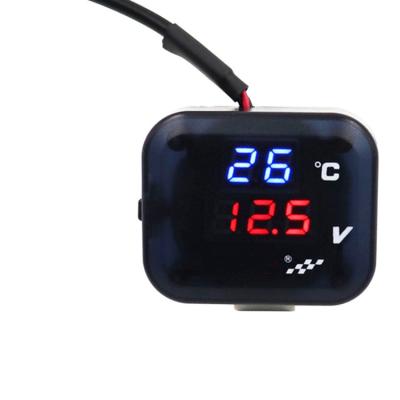 China Universal Motorcycle Temperature and Voltage Display KOSO Voltmeter Indicator Temperature Marker Voltage Digital Display USB Charger for Vespa Yamaha TMAX XMAX for sale